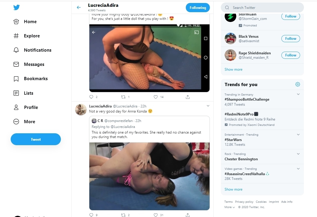 Twitter Lucrecia vs Anna Konda